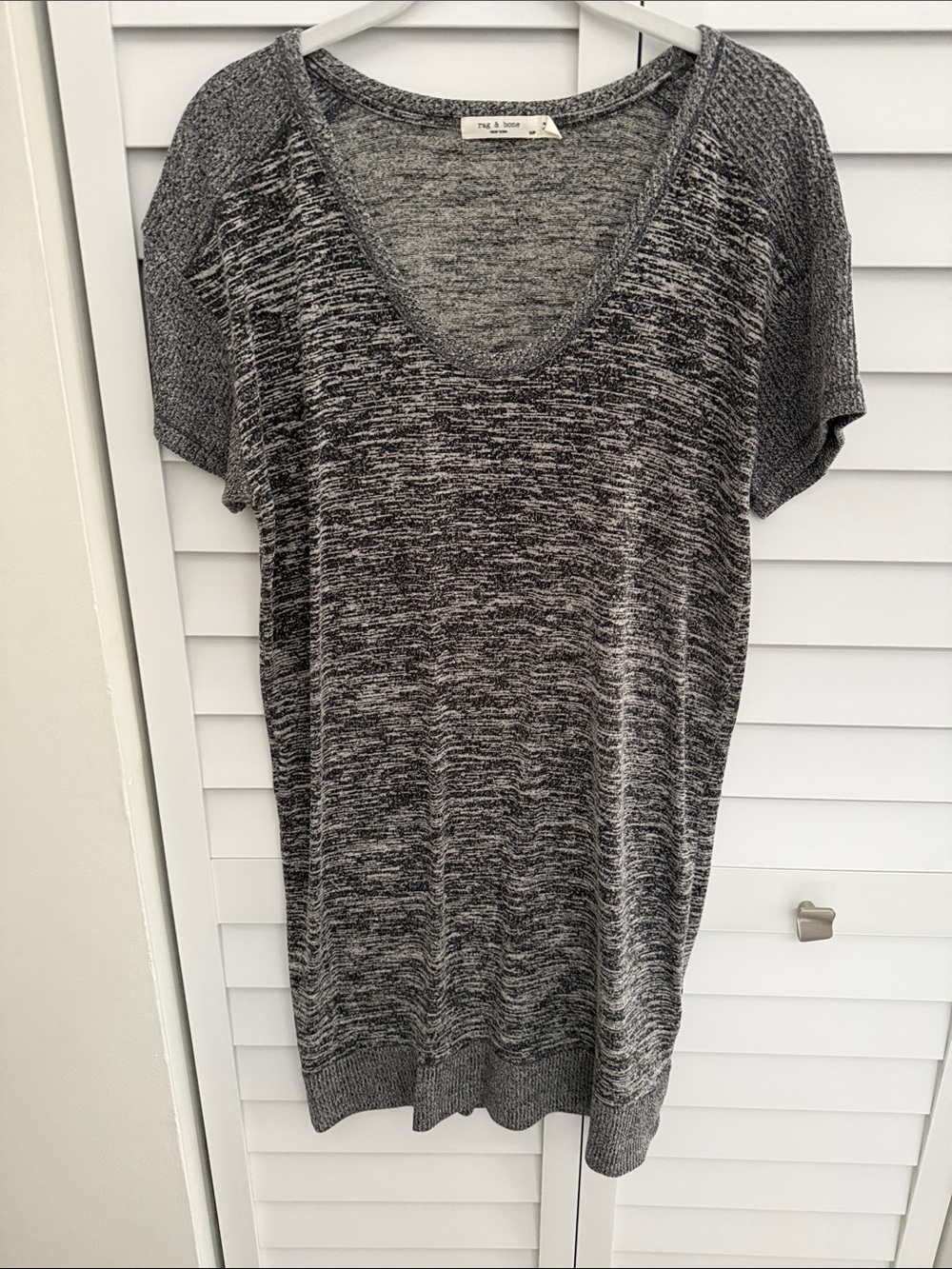 Rag and Bone Grey Marled  Short Sleeve Knit Dress